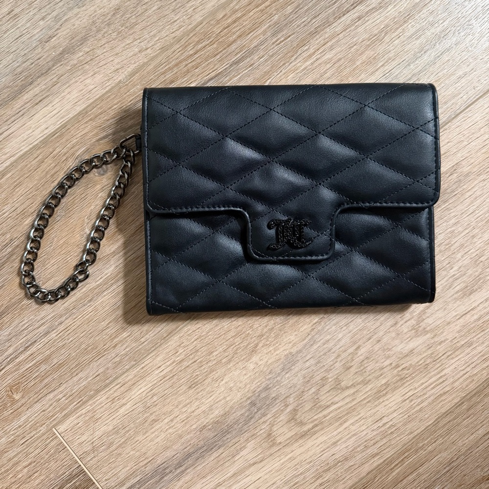 Juicy Couture Black Flap Wristlet Wallet